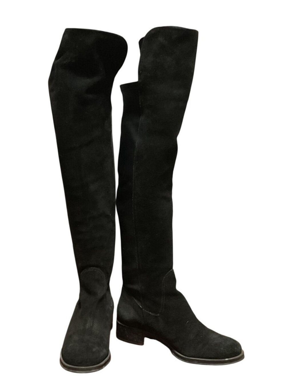 Andre Assous Milan Black Waterproof Leather Over-The-Knee Stretch Boots Sz 8.5
